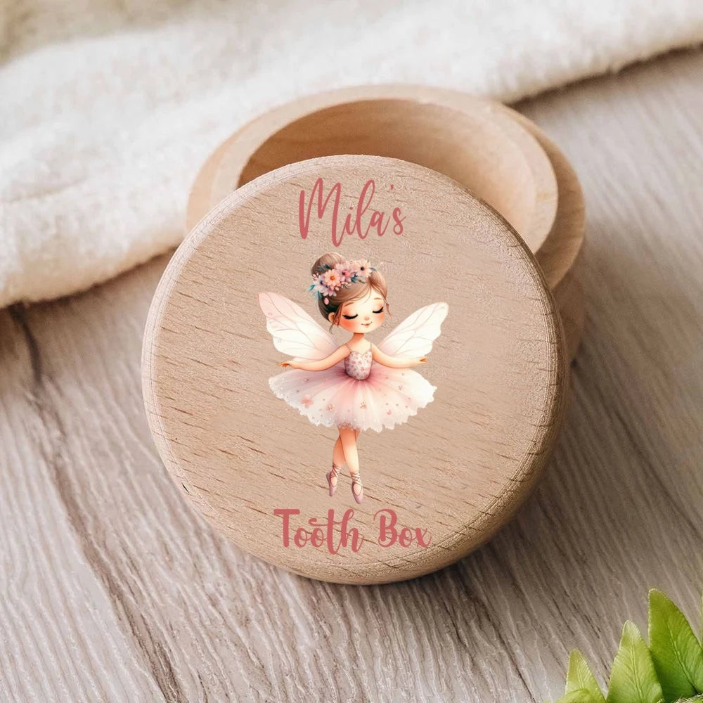Personalised Custom Name Girls Tooth Fairy Box Milk Teeth Storage Collect Teeth Umbilical Save Case Keepsake Baby Shower Gift
