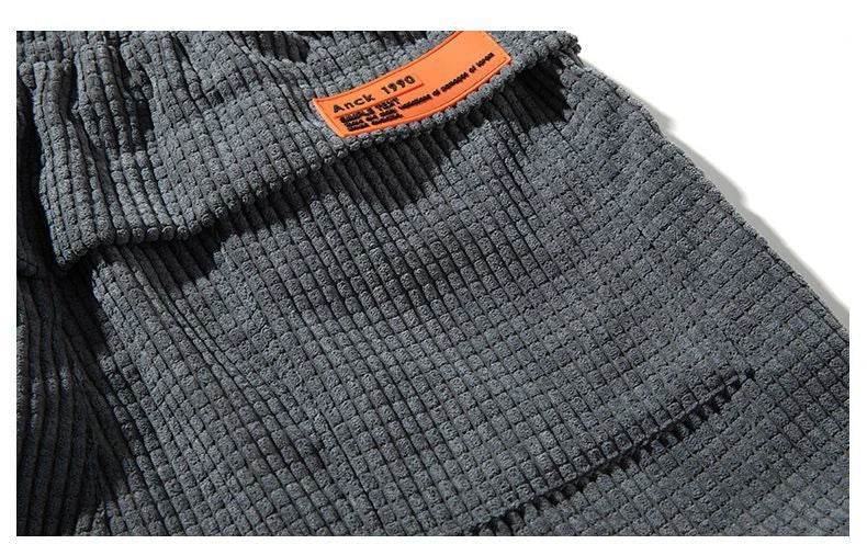 Baggy Corduroy Jogger Pants Men Tech Fleece Sweatpants Man Autumn Winter Casual Harem Pants Male Sport Thermal Trousers - AIAZ