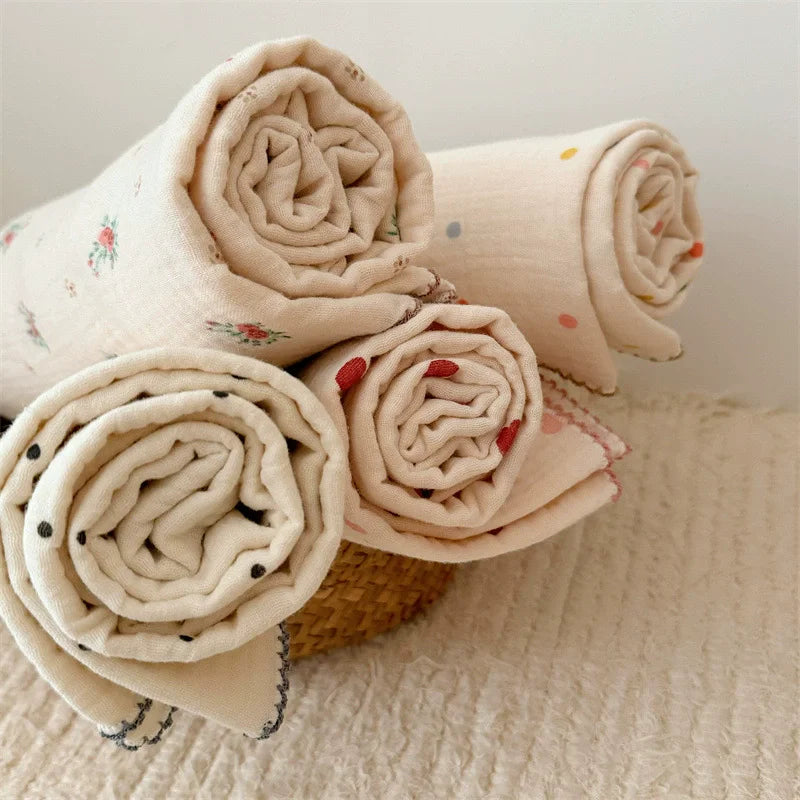 Baby Blanket Newborn Summer Muslin Swaddle Blankets Baby Wrap Cotton Soft Receiving Blankets Bedding Crib Quilt Stuff Bath Towel