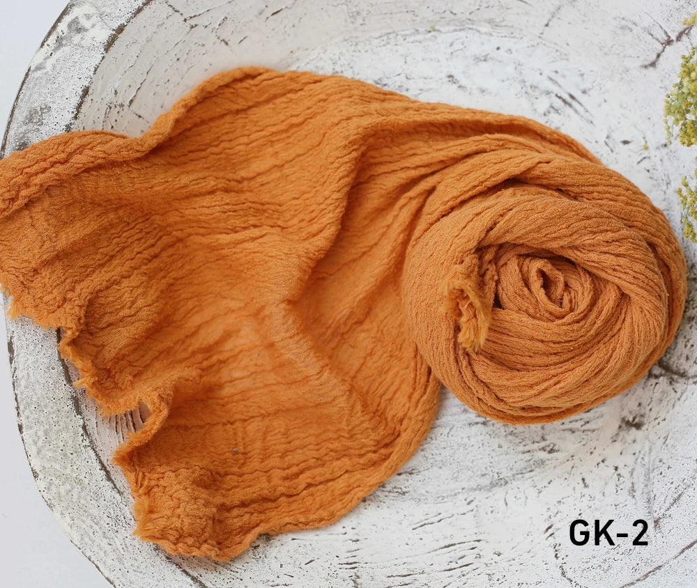 Newborn Cheesecloth Wrap Baby Photography Props Posing Fabric Cotton Stretch Blanket Hand Dyed Newborn Layer Wrap