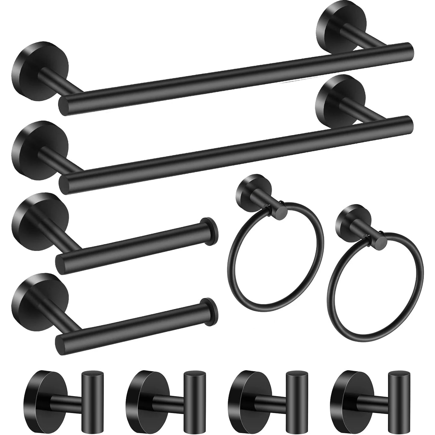 Bathroom Hardware Set Stainless Steel Bathroom Accessories Set Wall Mounted Towel Bar Towel Ring Toilet Paper Roll Holder Set