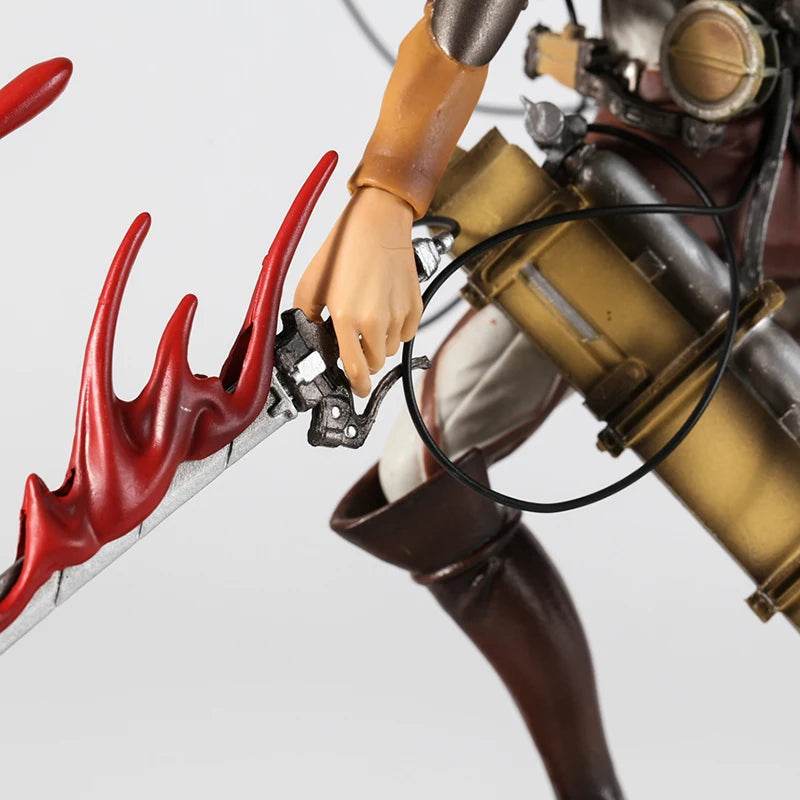 Levi Figure Mikasa Ackerman Eren Jaeger Figurine Anime Model Doll Toy 36cm - AIAZ