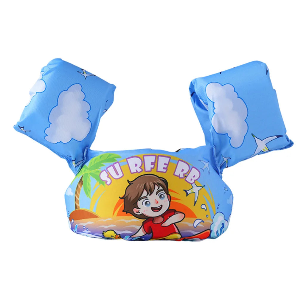 Baby Float Cartoon Arm Sleeve Swimsuit Foam Safety Adjustable Life Jacket Swimming Training Floating Pool Float Swimming Ring