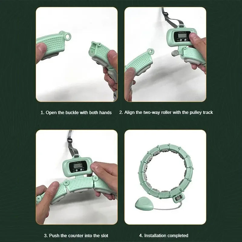 Smart Counting Weighted Hola Hoop Adjustable Detachable Fitness Ring for Women Weight Loss Waist Exercise Portable Gym Equipment