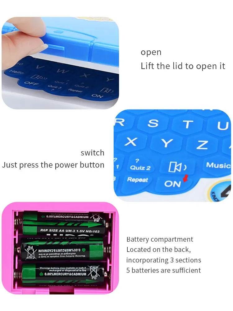 English Learning Small Laptop Toy for Kids 2-3 Years. Boys and Girls Computer for Aphabet ABC.Numbers.Words.Spelling.Maths.Music - AIAZ
