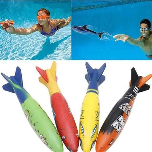 1/3PCS Torpedo Rocket Throwing Toy Swimming Pool Diving Games Children Underwater Stick - AIAZ