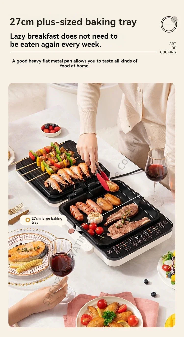 Home Appliance The Upper And Lower Plates Of The Electric Baking Pan Can Be Disassembled And Washed To Deepen The Plate