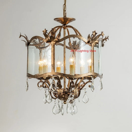 American Restaurant Chandelier Vintage   French Candle Bedroom Crystal Lighting Including light bulbs