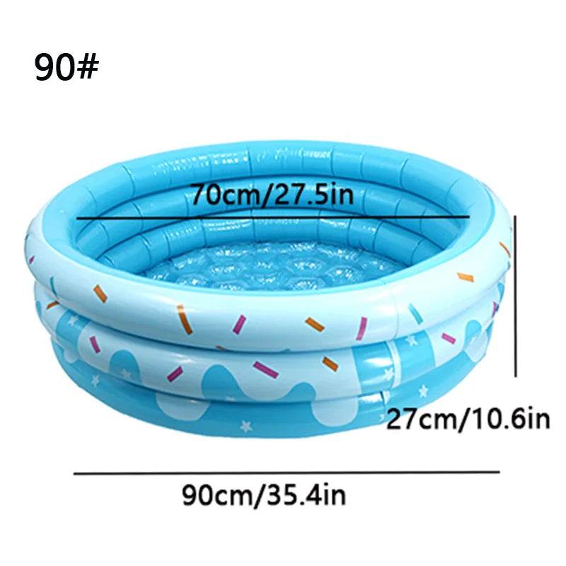 Reusable Inflatable Swimming Pool Double Layer Garden Portable Thickened For Kids Water Toys Party Round Indoor Outdoor Paddling - AIAZ