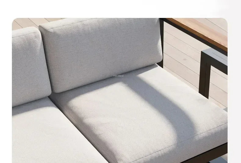Aluminum Alloy Garden Sofas Waterproof Sunscreen Outdoor Furniture Home Courtyard Balcony Garden Sofa Coffee Table Combination L