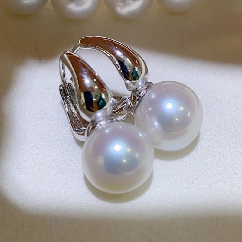 SGARIT Classic Versatile Pearl Earrings Natural Freshwater Pearl 925 Sterling Silver Pearl Jewelry For Wemon Wedding Gift SE35