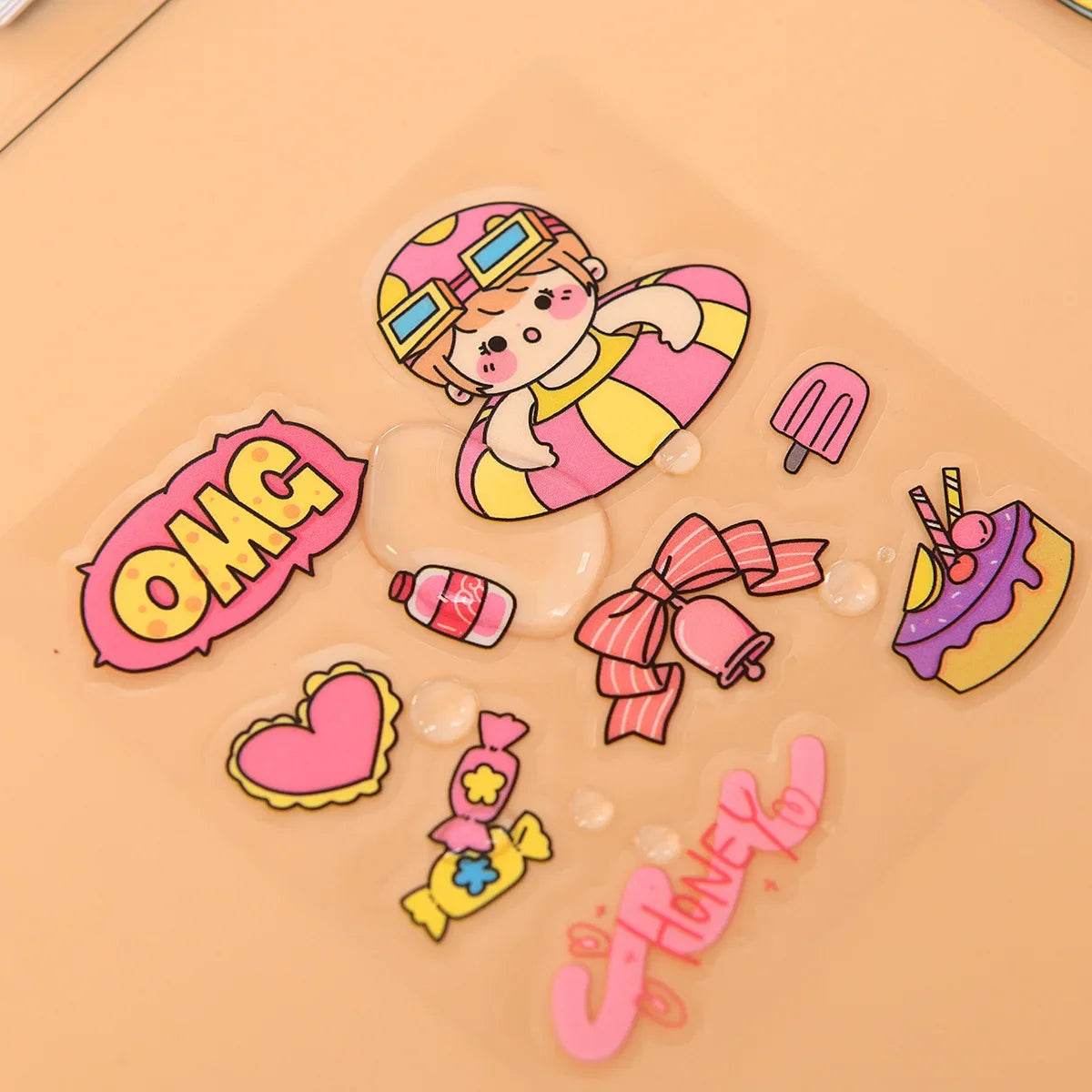 100 PCS Kawaii Stationery Stickers Back to School Supplies Adhesive Paper Cartoon Pattern Decoration Aesthetic DIY Scrapbook - AIAZ