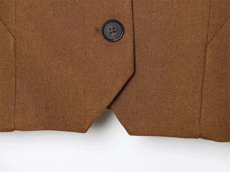 Women's Vest New Summer 2025 Solid Color Sleeveless Blend Vest Sexy V-neck Design Casual and Versatile Personality Fashion - AIAZ