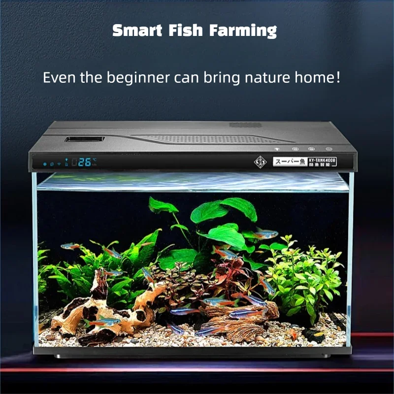 Cool Fish Aquarium Smart Desktop Fish Tank APP Touch Control Silent Air-Reduction Coral Reef for Marine Freshwater