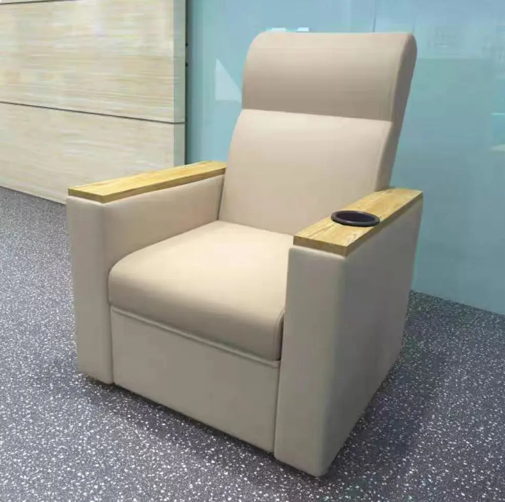 Luxury Single Infusion Sofa Hospitals Clinics Stainless Steel Leather Manual Electric Reclining Intravenous Drip Injection Seat