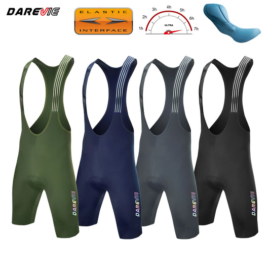 DAREVIE Cycling Bib Shorts Seamless 4.0 Italy ELASTIC-INTERFACE Pad Cycling Shorts Diamond Leg Gripper Men's Bretelelle Shorts