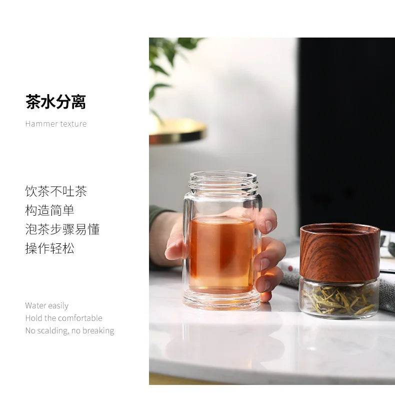 High Quality Double Glass Water Bottle With Case Tea Drink Bottle Infuser Tumbler Drinkware Waterbottle Eco-Friendly - AIAZ