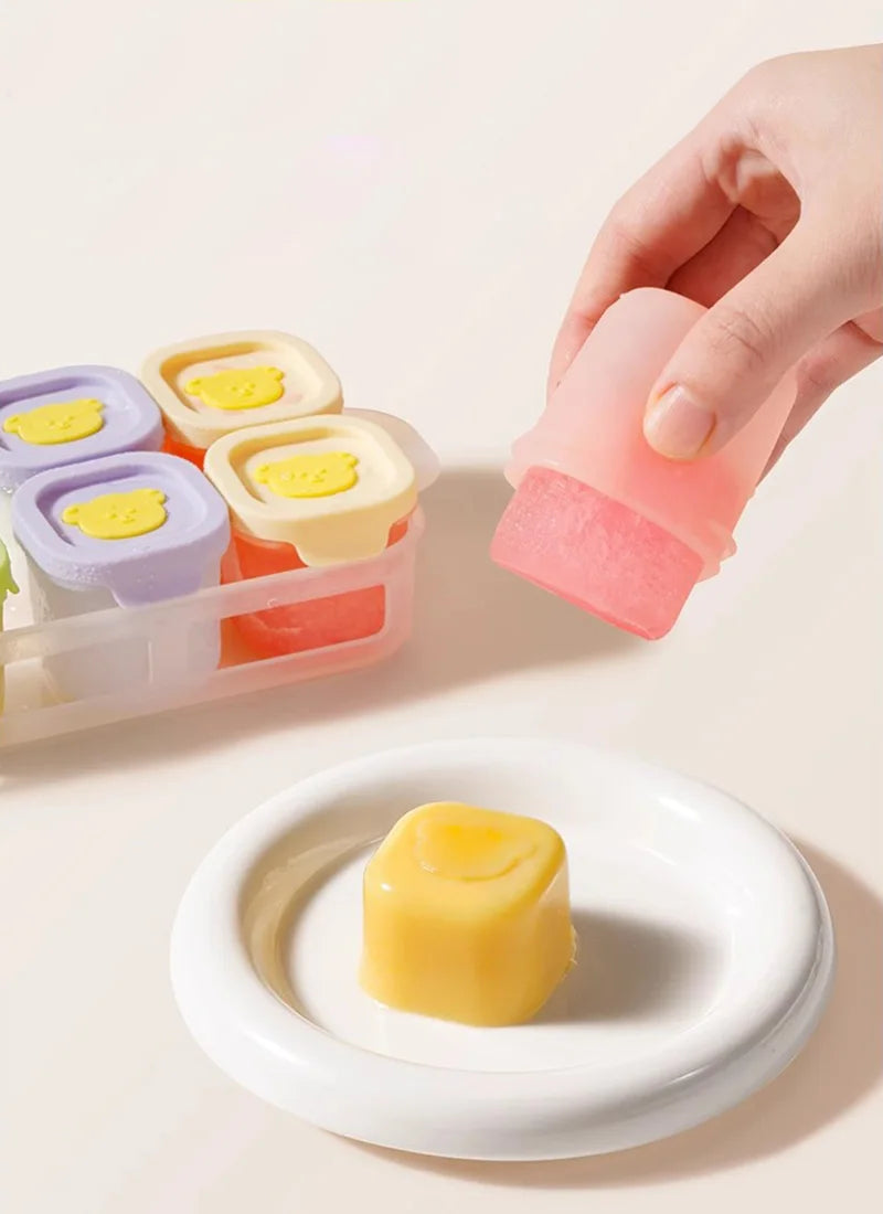 Baby complementary food box storage frozen compartment baby bear silicone mold complementary food packaging box