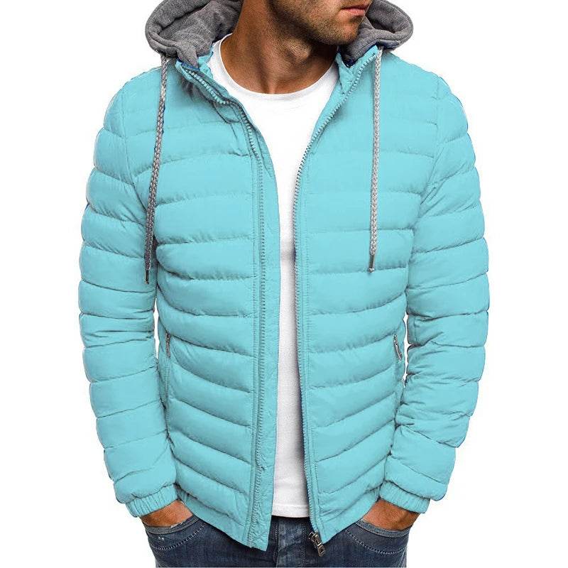 2025 Autumn Winter New Men Down Cotton Windbreak CoatMale Solid Warm Zip Up Hoodie Coats casual Sports men thick jacket - AIAZ