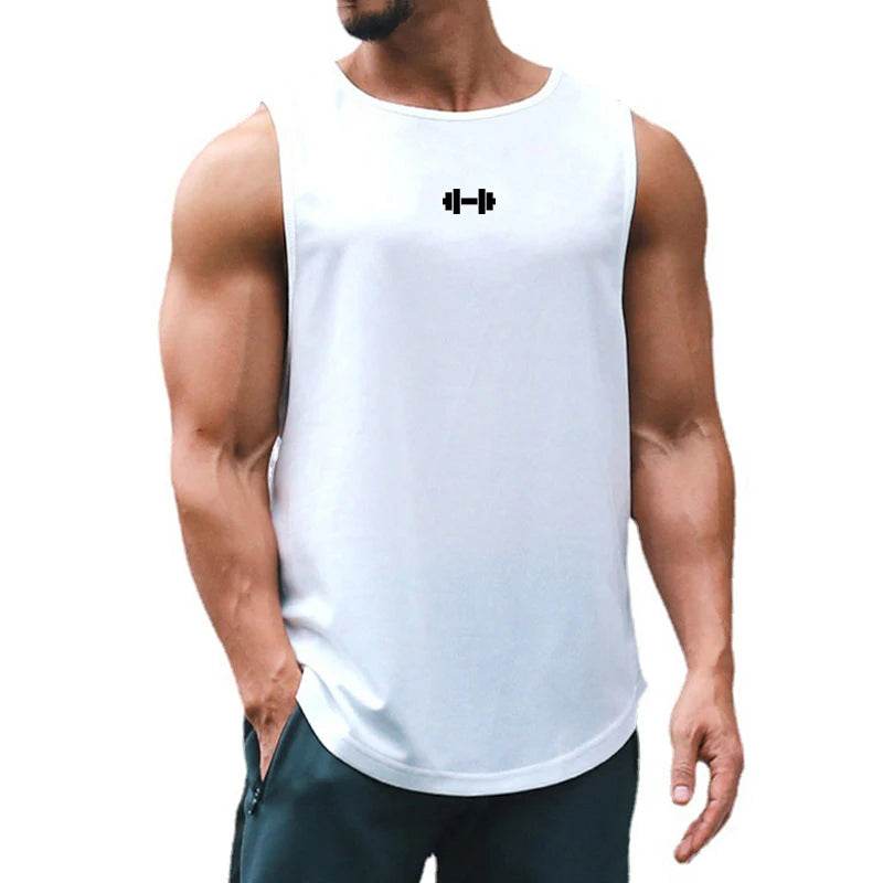Summer Men's Gym Tank Top Fitness Training Clothing Quick-drying Loose Bodybuilding Sleeveless Shirt Men Fashion Basketball Vest - AIAZ