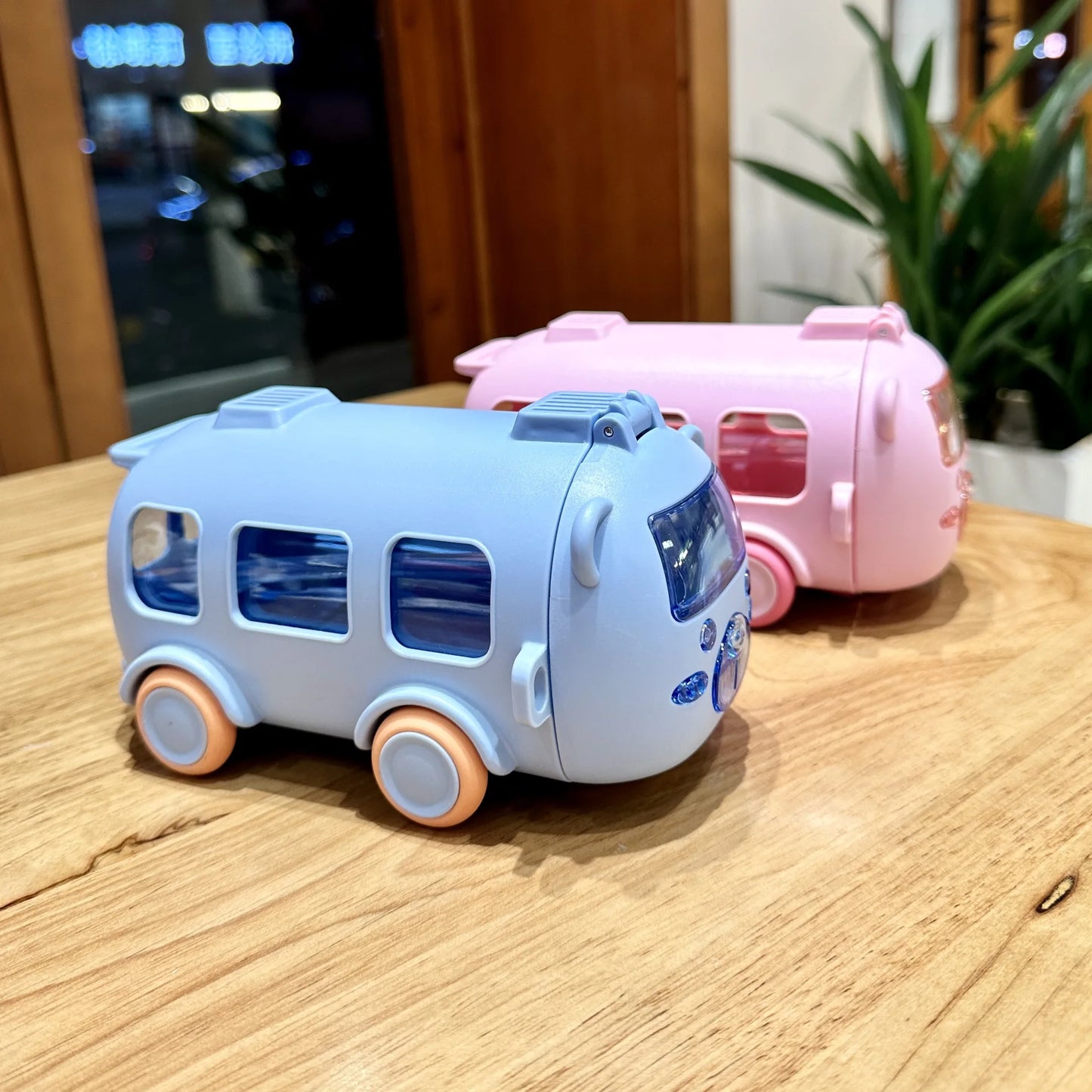 Baby Cute Panda Bus Portable Water Bottle with Shoulder Strap Kid Car Straw Water Cup Children's Water Bottle Drinking Cup