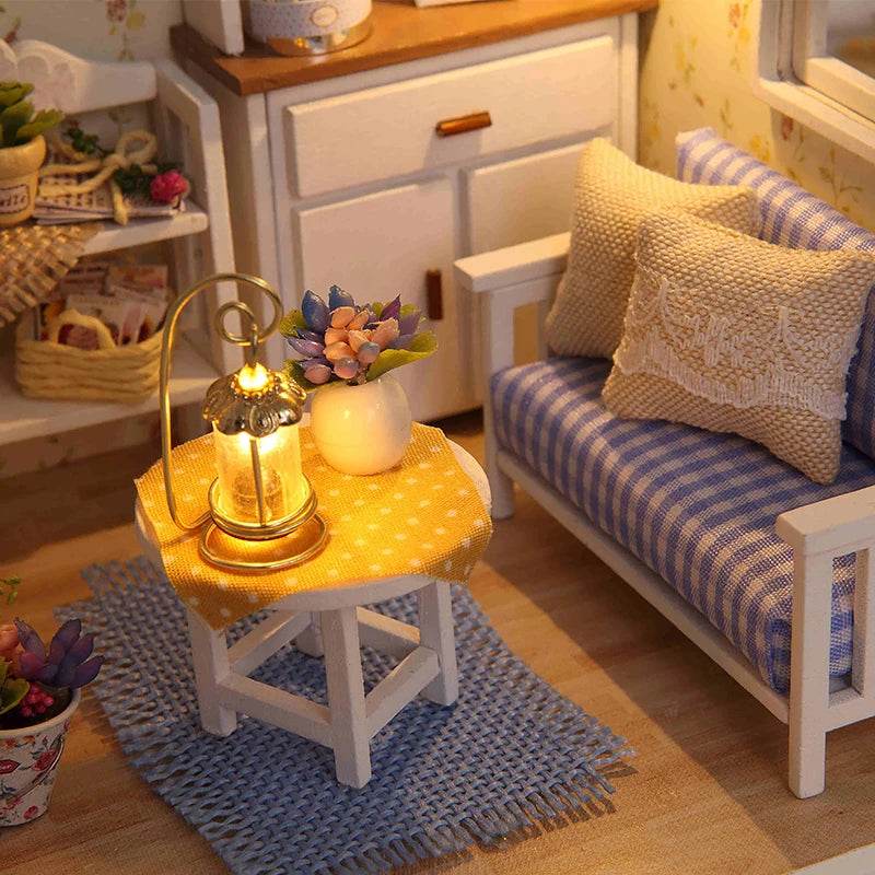 Kitten Mini Doll House 3D Puzzle Assembly Model Building Kit Creative Room Bedroom Decoration With Furniture Wooden Crafts Gifts - AIAZ