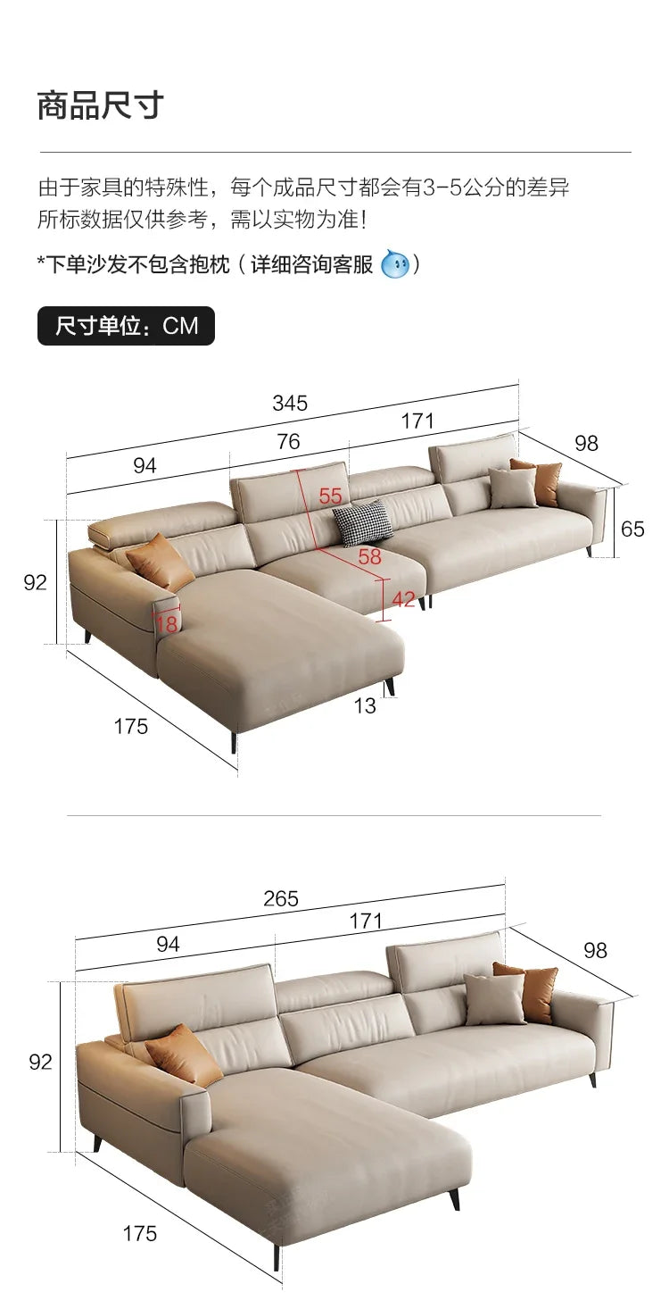Dipu cream wind technology cloth sofa living room simple modern Italian minimalist Guifei corner cloth sofa combination