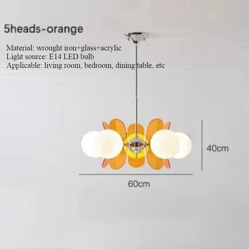 Nordic medieval glass magic bean dining table pendant light LED wabi sabi style living room bedroom home decoration lighting