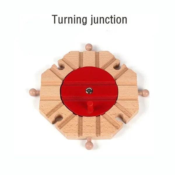 DIY Children Wooden Train Rail Track Accessories Toy Cross Track Railway Toys Compatible All Track for Kids Boys & Girls Gifts - AIAZ