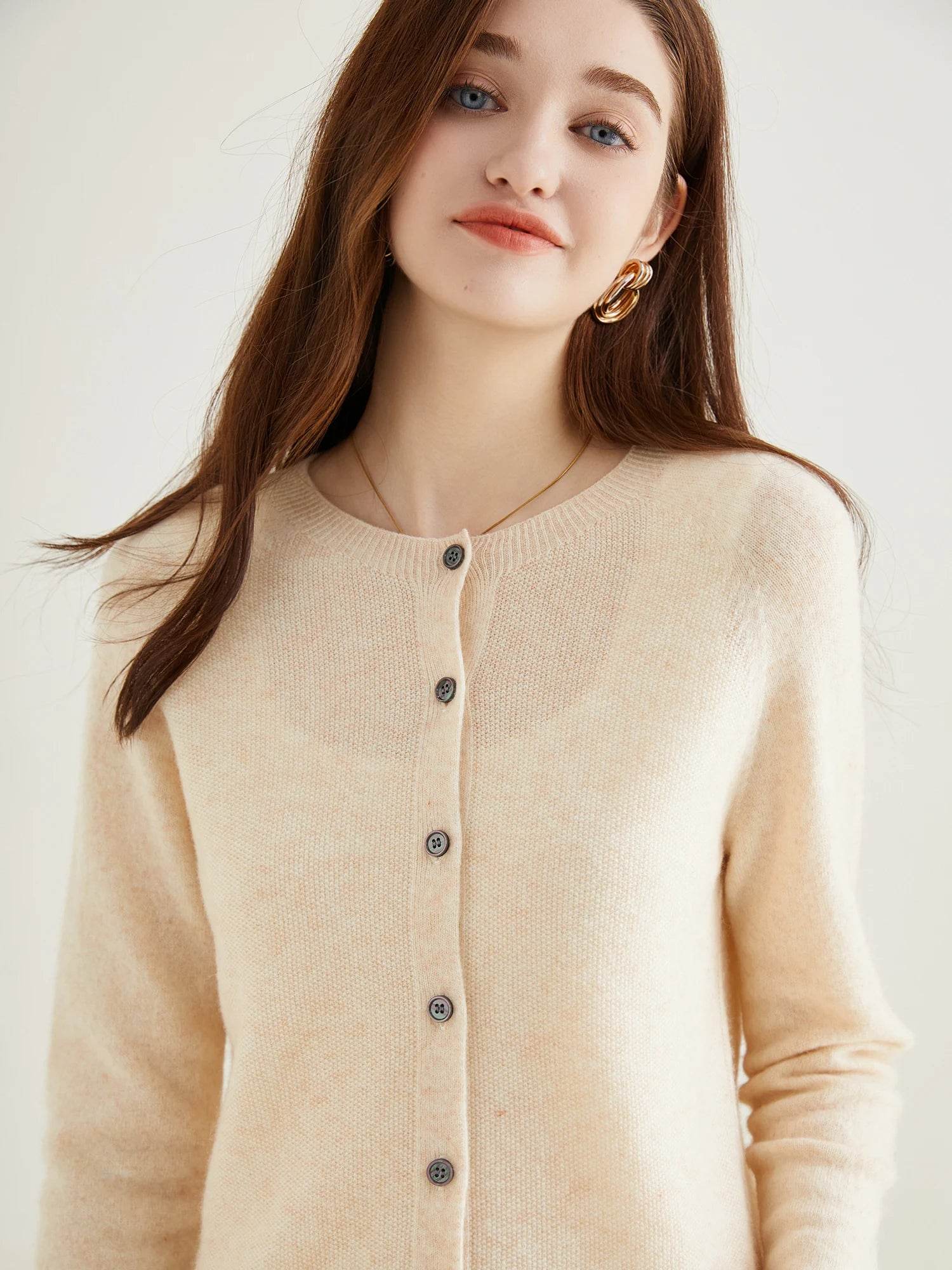 Knit Cardigan for Women Sweater Woman Long Sleeve Top 100% Wool Cardigans Sweaters Vintage Coat Knitwears Jacket Female Clothing - AIAZ