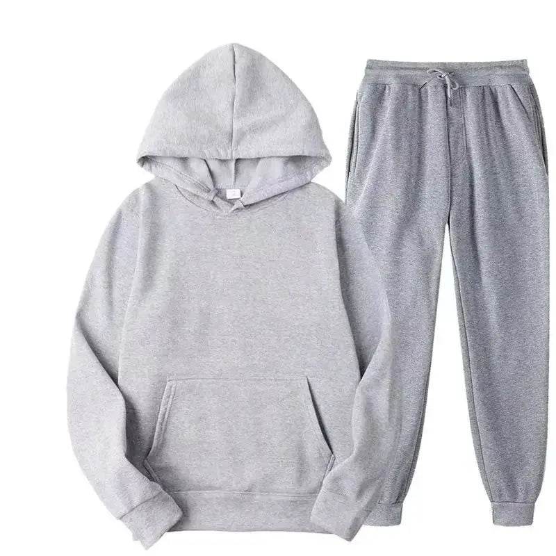 2025 Winter Hoodie Sets Men Fashion Red Hoodies Black Brand Pants Casual Jogger Suit Tracksuit Sweatshirt Woman Pullover - AIAZ