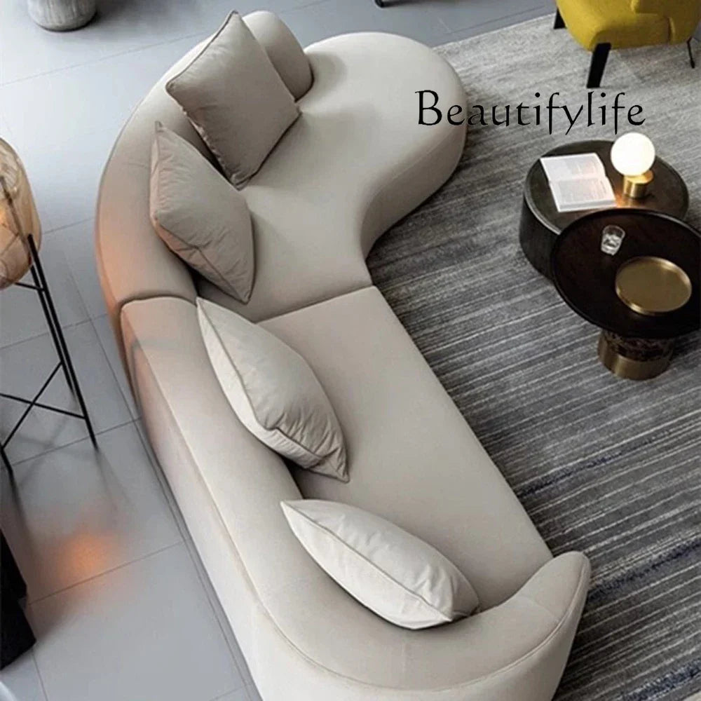 Curved Living Room Floor Sofas Lounge Modular Luxury Canape Salon Decoration  Armrest Designer Sofa Wedding Elastico Background