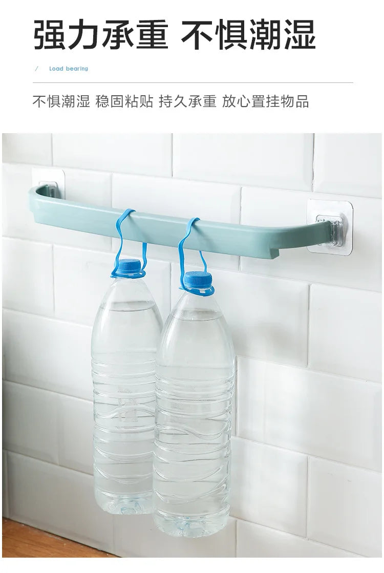 Bathroom Shelf PendantToilet Paper Holder Plastic Self-adhesive Towel Rack Wall-mounted Hanging Hook Bathroom Supplies