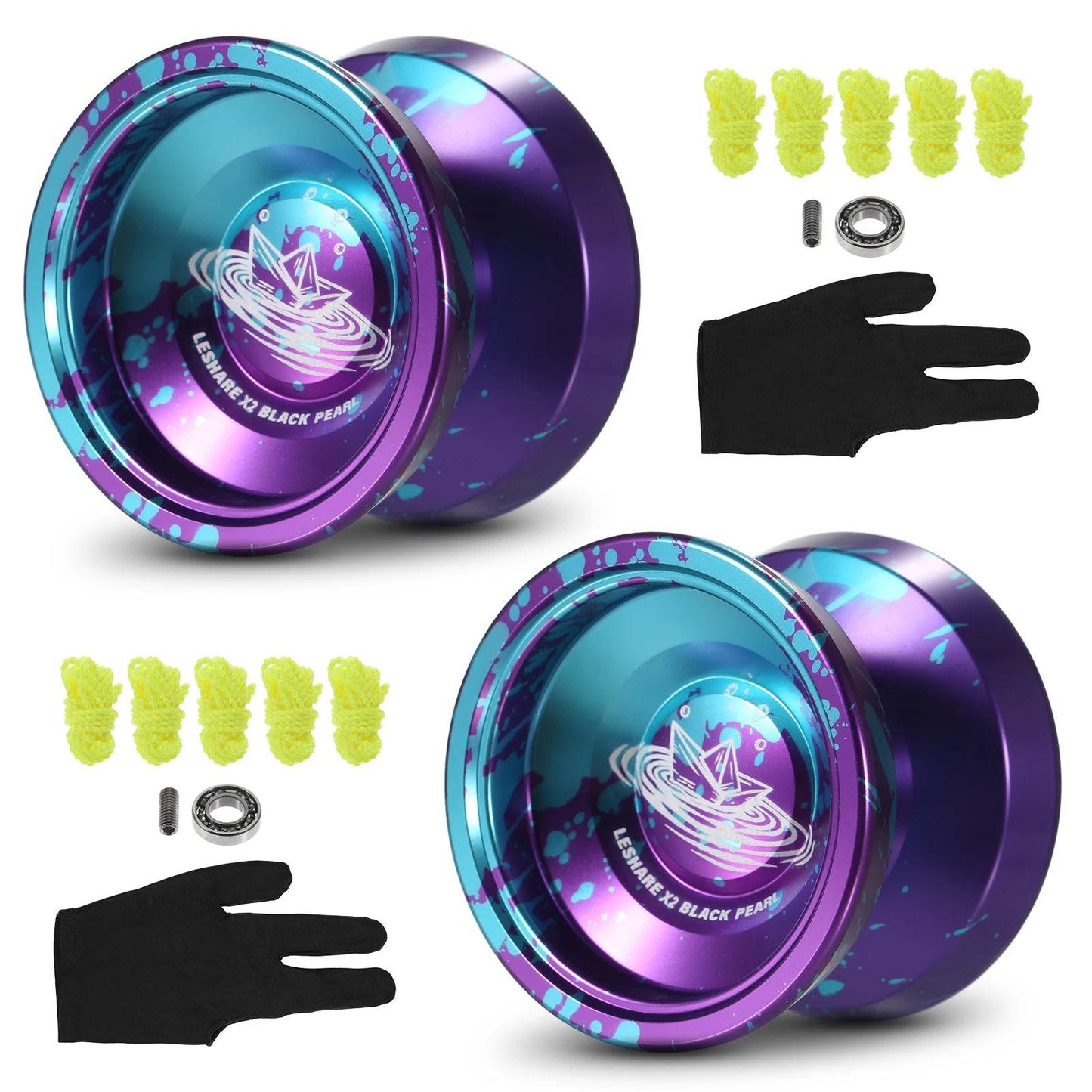 LESHARE Yoyo Ball Aluminum String Trick YoYo Balls Competitive Yo Yo Gift with Bearing Strings and Gloves Classic Toys - AIAZ
