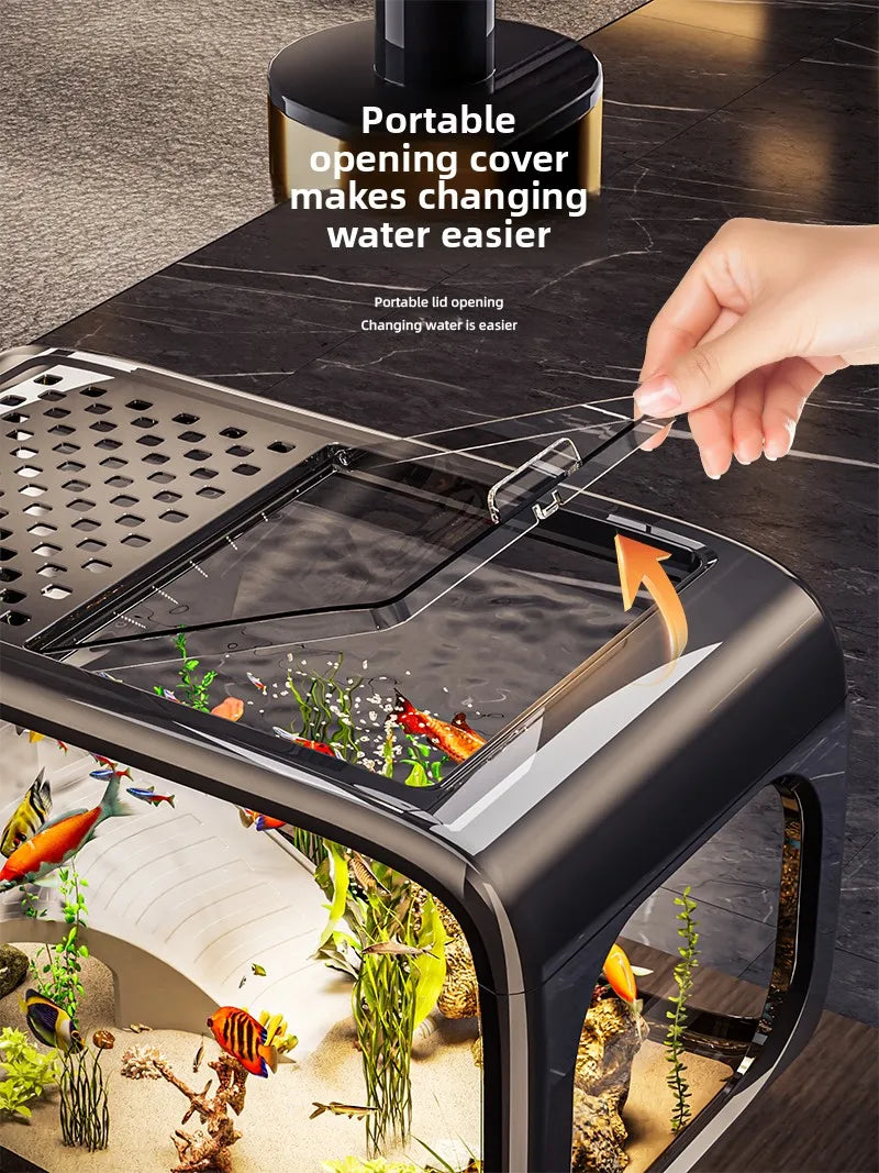 Creative Aquarium Fish Tank Ecological Landscape Set Integrated Filtration Oxygen Generation Machine Transparent Turtle Tank