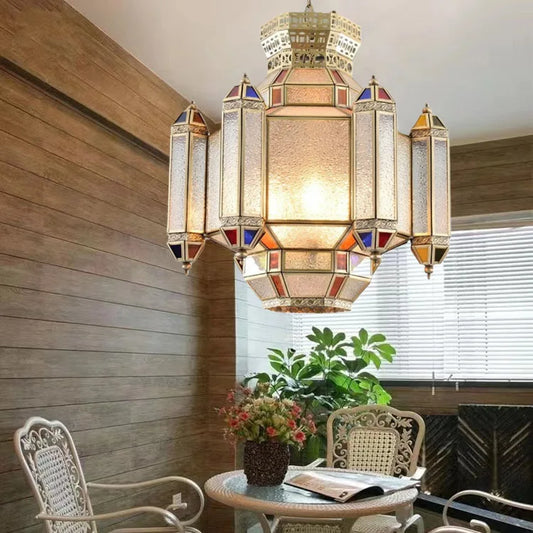 Arabic French Moroccan Style Best-Selling Chandelier - American Retro Southeast Asian Colorful Glass Lighting