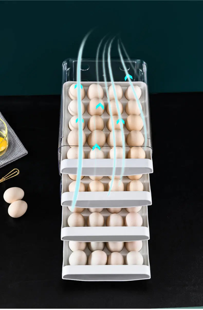 Refrigerator Egg Storage Crisper Drawer-type 40-grid Household Double-layer Egg Tray Kitchen Stackable Egg Rack