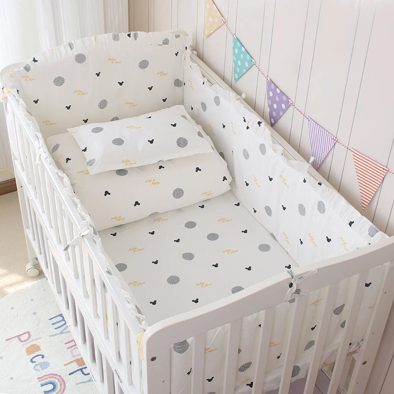 6/9pcs Elephant Baby Bedding Set Cotton Bedroom Decor Baby Girl Boy Crib Bed Linens Bed Bumper 120*60/120*70cm