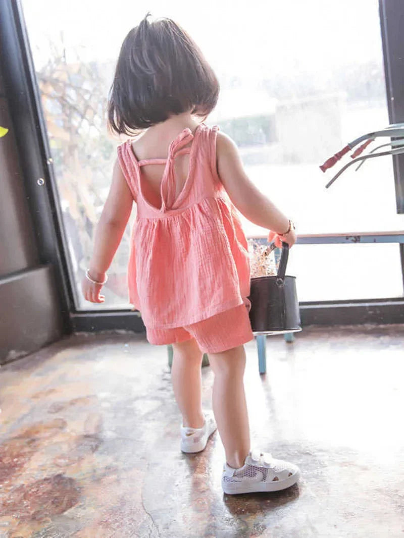 Baby Girl Cute Sets Cotton Tops + Short Pants Clothing Sets Kids Girl Summer Toddler Clothes