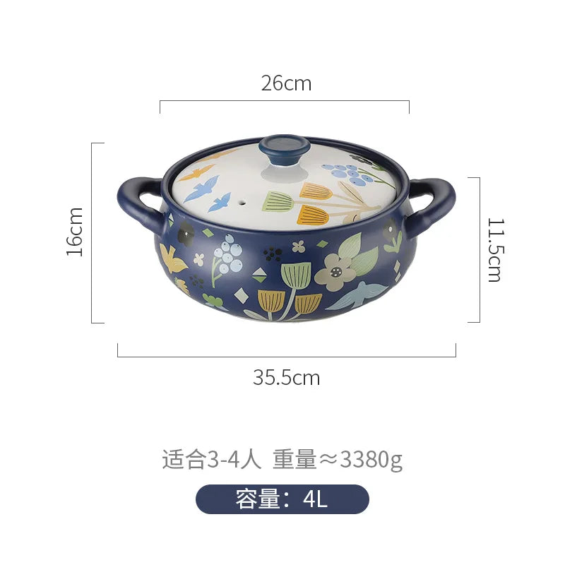 Korean Ceramic Casserole Creative Drum-shaped Stew Pot Spodumene Saucepan Kitchen Pan Home Cookware Cooking Tools Clay Pot