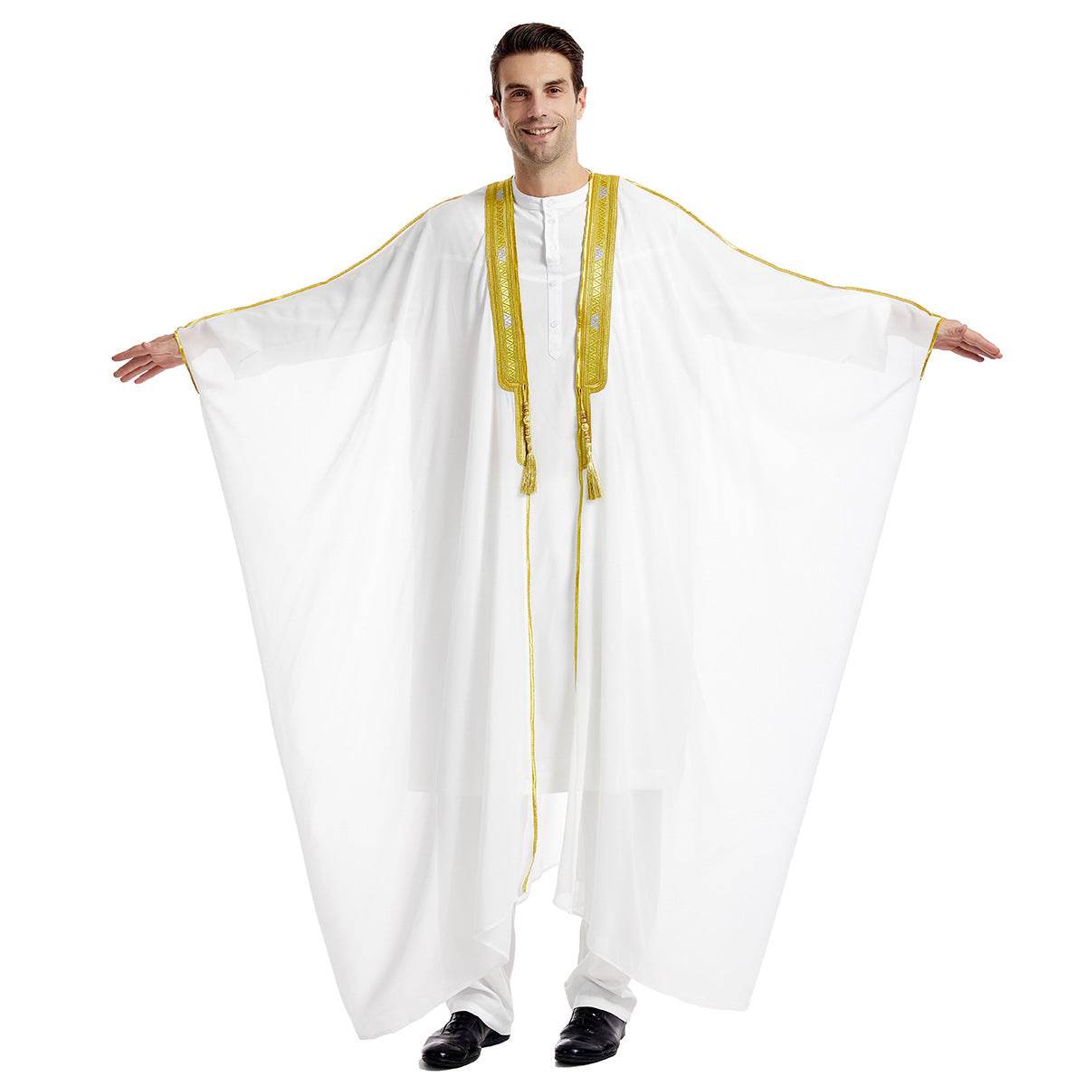 Islamic Clothing Men Robe Arabic Costumes Kaftan Muslim Man Moroccan Casual Long Dress Striped Middle East National Costume - AIAZ