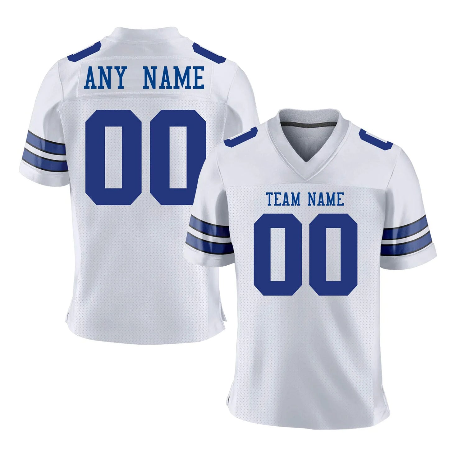 American Football Jersey Custom Navy White Gray Jersey Personalized Printed Team Name Number Quick-Dry American Football Shirt