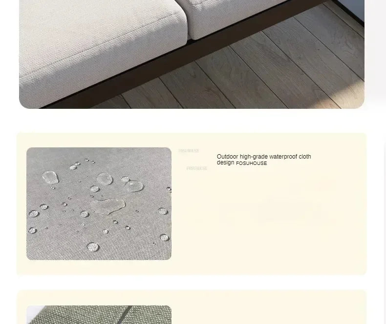 Aluminum Alloy Garden Sofas Waterproof Sunscreen Outdoor Furniture Home Courtyard Balcony Garden Sofa Coffee Table Combination L