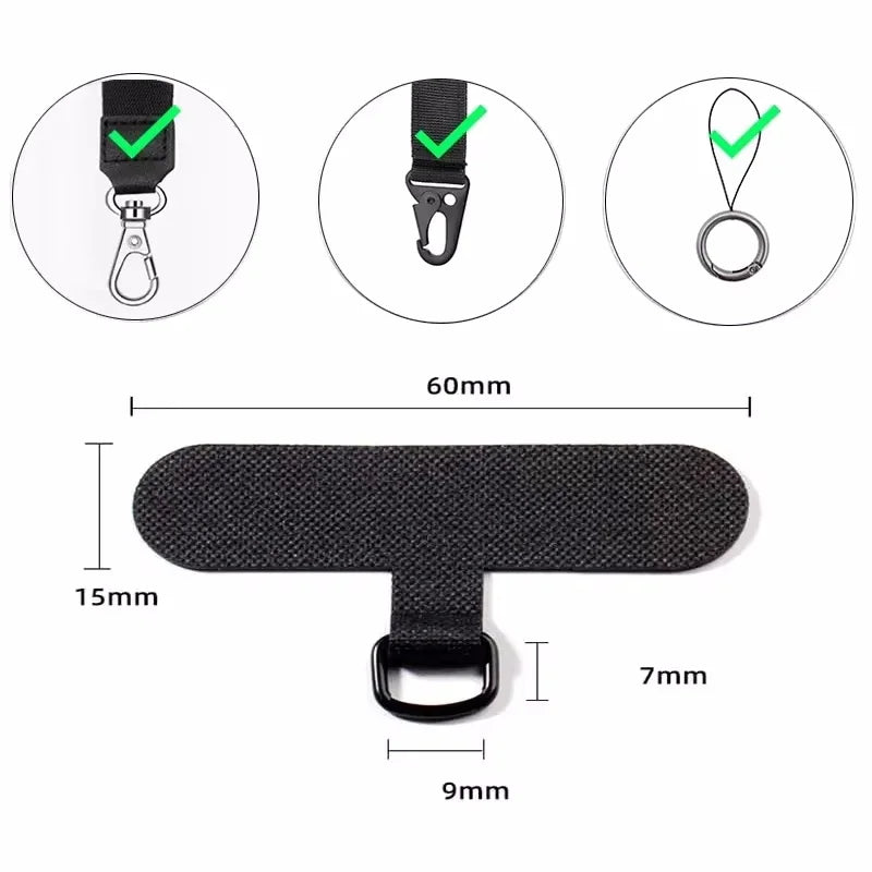 1/4pcs Universal Metal Phone Lanyard Gasket Patch Durable Ultra Thin Mobile Phone Sling Rope Card Clip Strap Hang Cord Tab