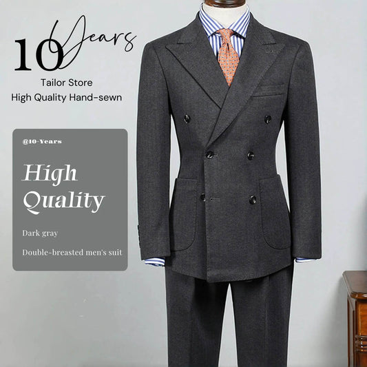 New Men's Suit 2 Piece Blazer Solid Color British Style Formal Business Work Clothes Party Groom Wedding Tuxedo Custom Color - AIAZ