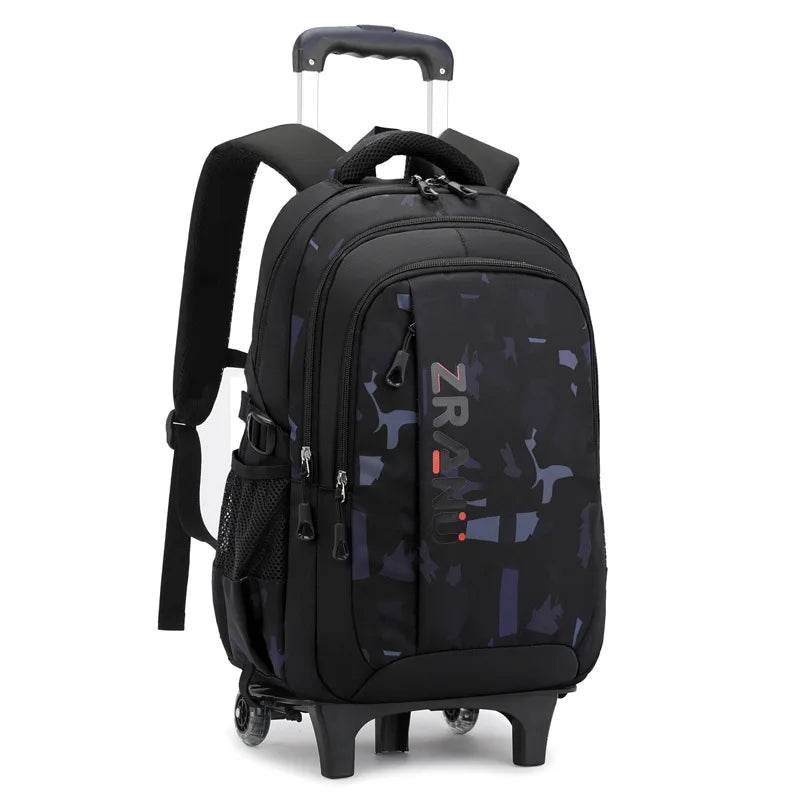 School Rolling backpack bag School Bags with wheels Student wheeled Backpacks for boys Children School Trolley Bag Waterproof - AIAZ