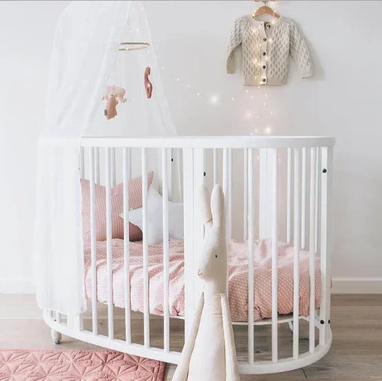Nordic Multi-functional Height Adjustable Wooden Baby Cribs Kid Bed