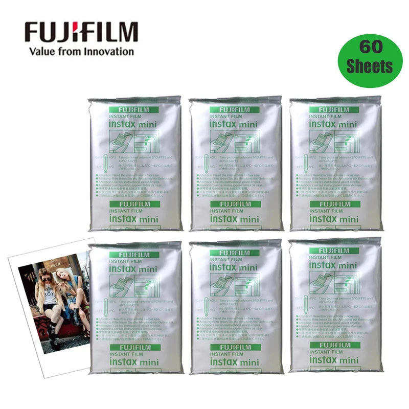 Origin Fujifilm Instax Mini Film Paper 10-60 Sheets for Fuji Instant Film Cameras Instax Mini 12 11 9 40 70 90 Link Liplay EVO