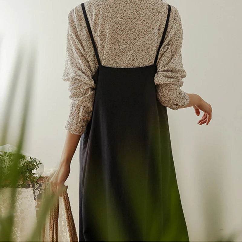 Dresses for Women 2025 Loose Elegant Dress Woman Sexy Sleeveless Spaghetti Strap Pockets Cotton Off The Shoulder Dress KE1409 - AIAZ