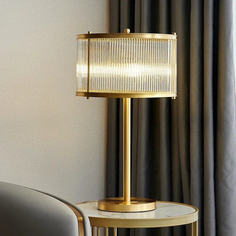 TEMAR Nordic Brass Table Lamp Modern Luxurious Living Room Bedroom LED Originality  Desk Light